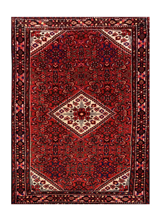Amazing Hand Knotted Vintage Hamidoun Wool Area Rug 6.7 x 4.7 Ft