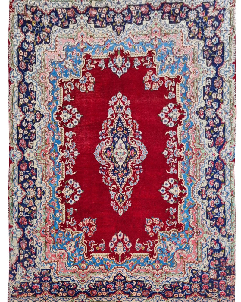 Amazing Hand Knotted Vintage Qirmoun Wool Area Rug 12 x 9 Ft