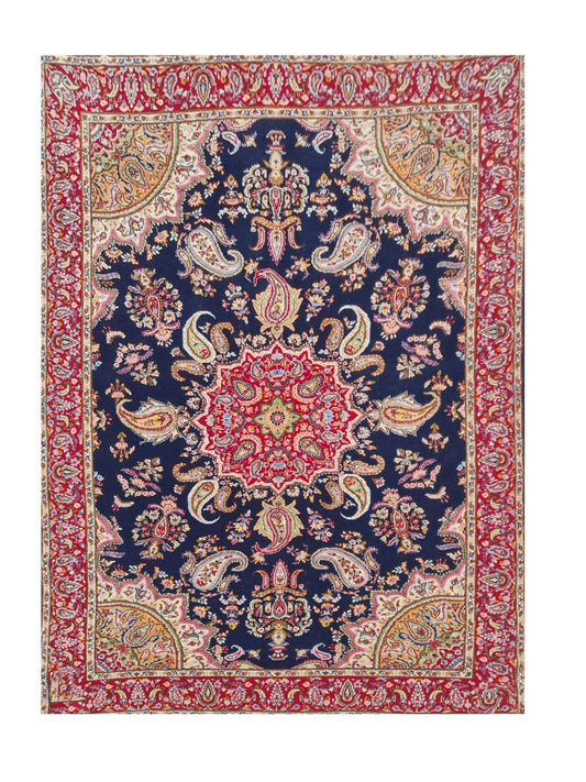 Amazing Hand Knotted Vintage Qirmoun Wool Area Rug 11.2 x 8.0 Ft
