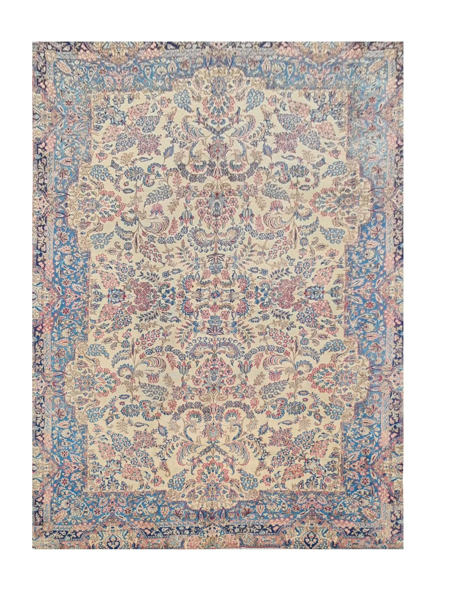 Amazing Hand Knotted Antique Qirmoun Wool Area Rug 11.5 x 7.4 Ft
