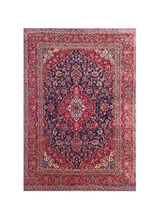 Authentic Hand Knotted Vintage Qashoun Wool Area Rug 11.10 x 7.10 Ft (1500 Ger-4)