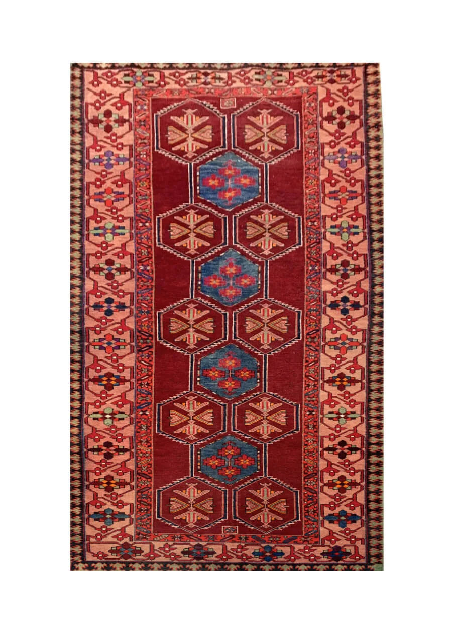 Amazing Hand Knotted Vintage Baghtiyaar Wool Area Runner Rug 10.10 x 4.3 Ft