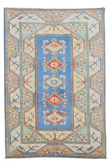 Authentic Hand Knotted Vintage Kurdi Wool Area Rug 10.1 x 6.8 Ft (1427 Ger-4)