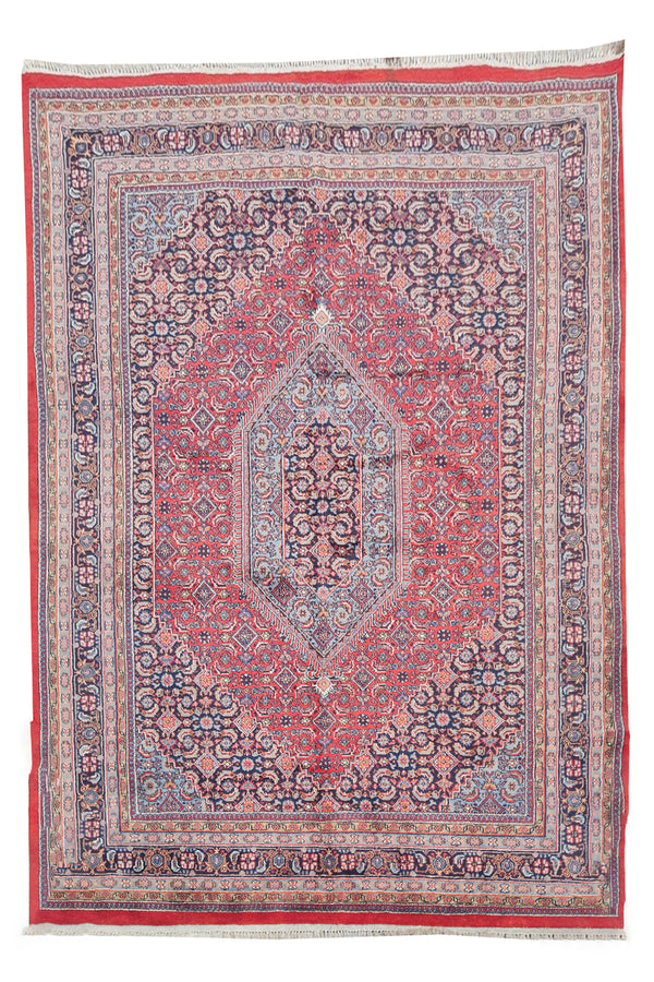 Authentic Hand Knotted Vintage Bijour Wool Area Rug 8 x 7 Ft (1467 Ger-4)