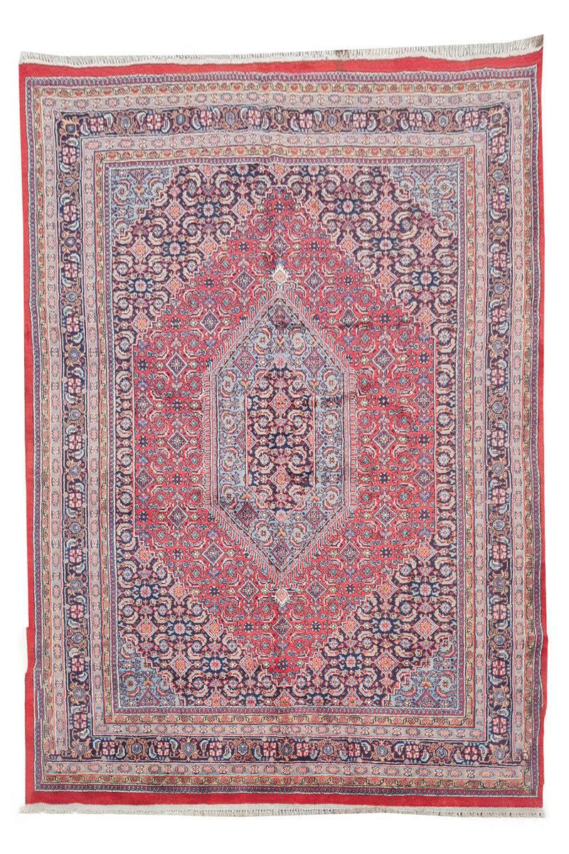 Authentic Hand Knotted Vintage Bijour Wool Area Rug 8 x 7 Ft (1467 Ger-4)