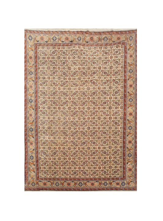 Authentic Hand Knotted Vintage Bijour Wool Area Rug 11.5 x 8.3 Ft (70 Ger-4)