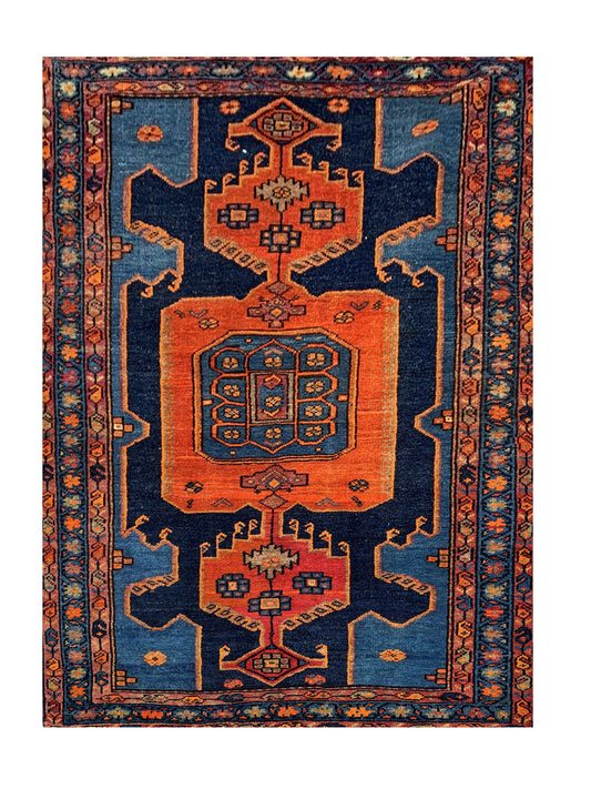 Amazing Hand Knotted Antique Wiss Baghtiyaar Wool Area Rug 6.3 x 3.10 Ft