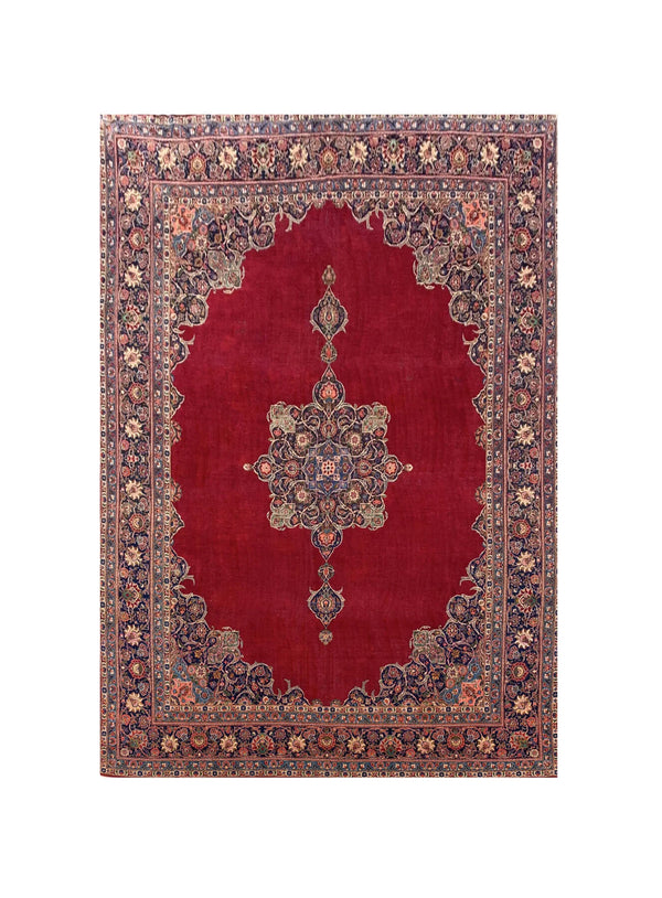 Amazing Hand Knotted Vintage Tabreez Wool Area Rug 13.8 x 10.3 Ft