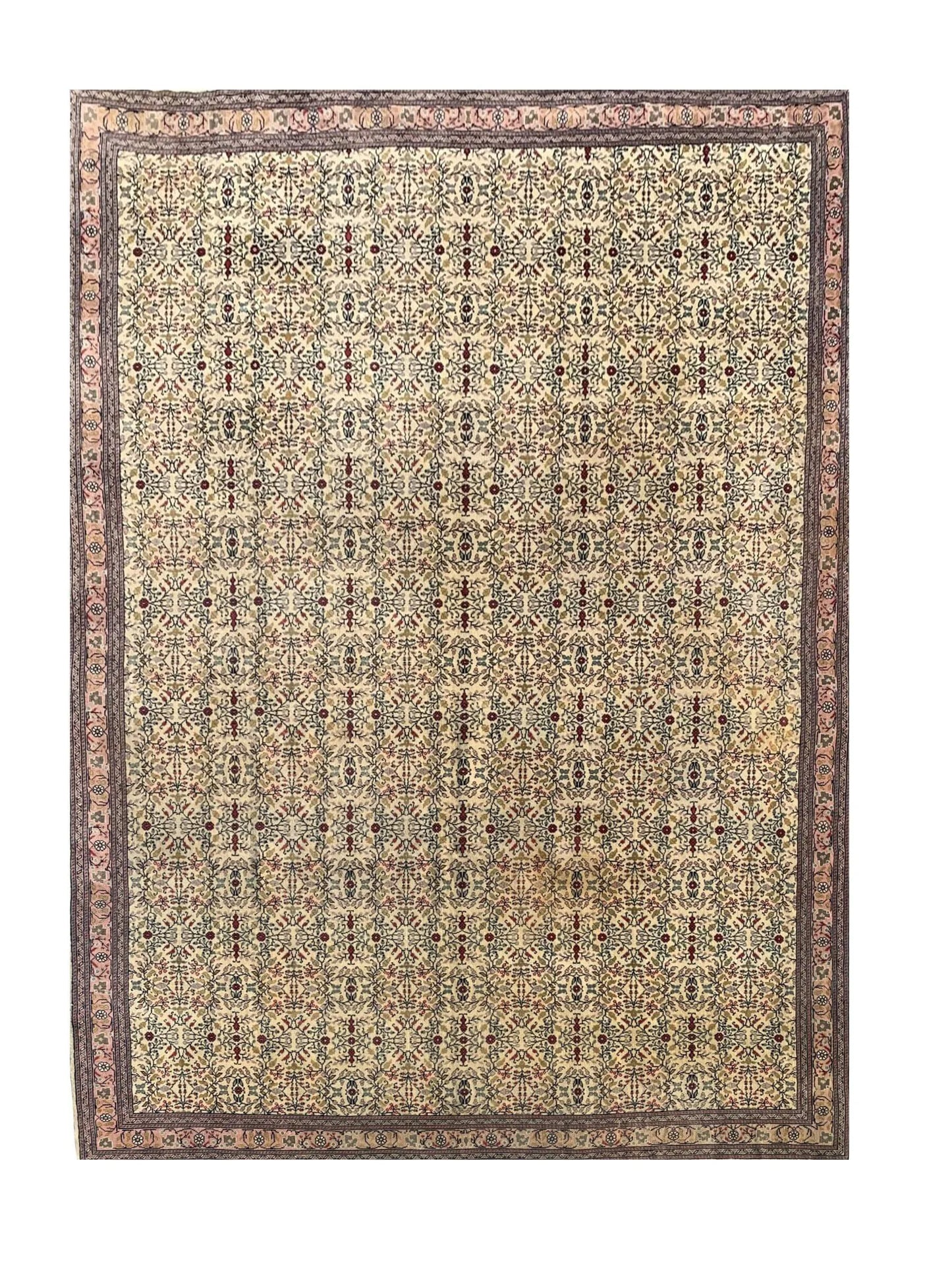 Amazing Hand Knotted Vintage Qaisery Wool Area Rug 11.2 x 8.4 Ft