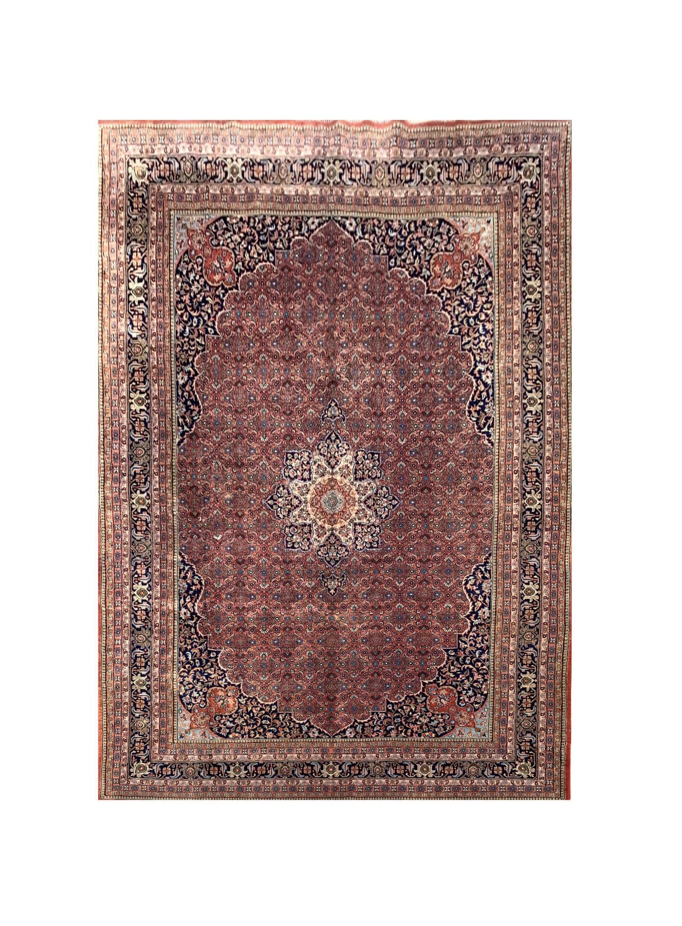 Amazing Hand Knotted Vintage Tabreez Wool Area Rug 11.5 x 8.1 Ft