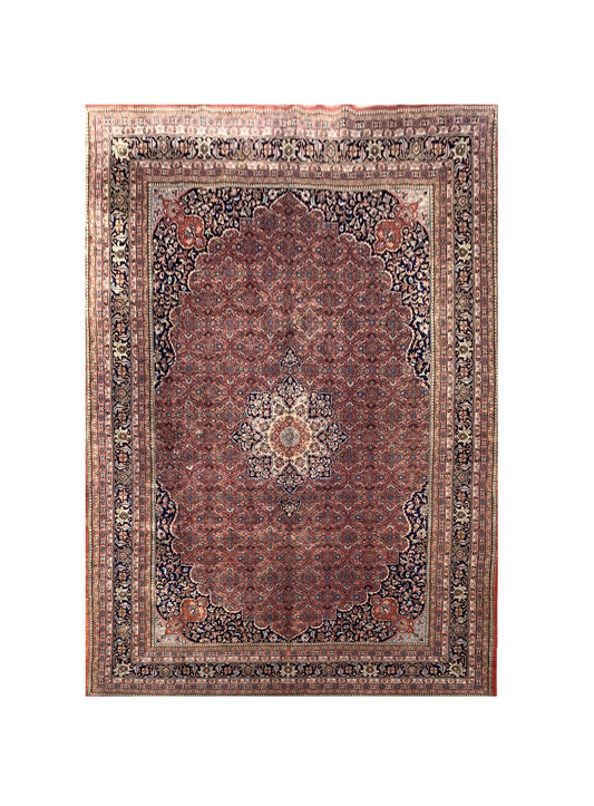 Amazing Hand Knotted Vintage Tabreez Wool Area Rug 11.5 x 8.1 Ft