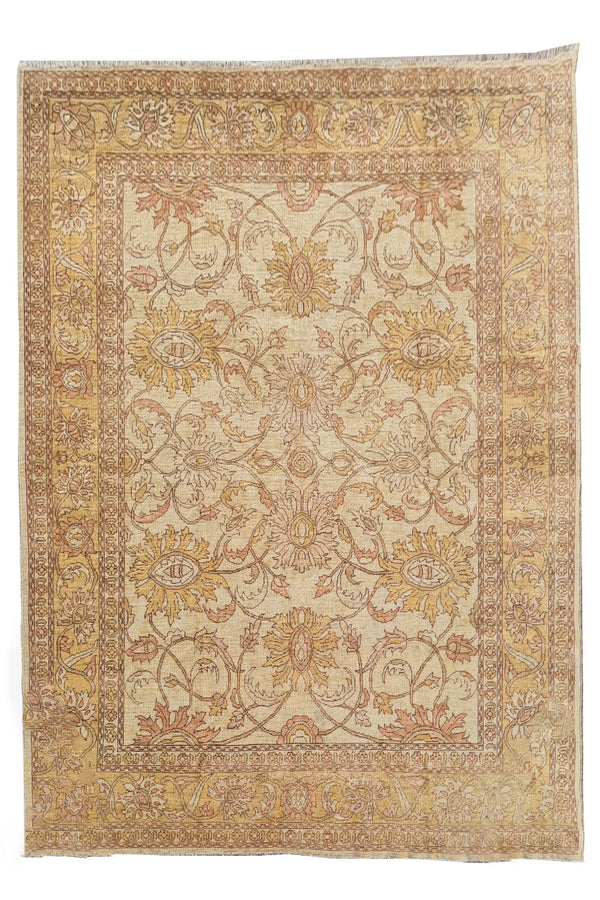 Authentic Hand Knotted Vintage Afghan Chobi Wool Area Rug 9.11 x 8.1 Ft (1497 Ger-4)