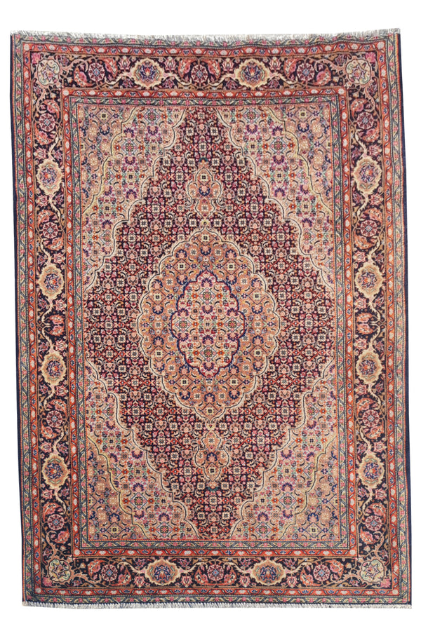 Authentic Hand Knotted Vintage Tabreez Wool Area Rug 5.2 x 3.6 Ft (1762 Ger-4)