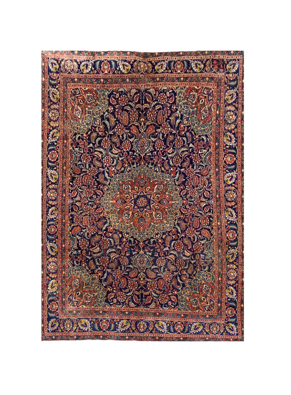 Amazing Hand Knotted Vintage Qashoun Wool Area Rug 12.6 x 9.5 Ft