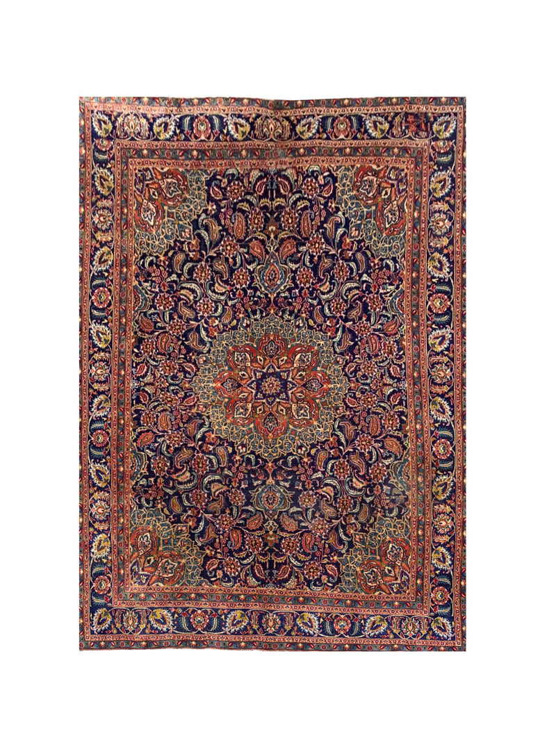 Amazing Hand Knotted Vintage Qashoun Wool Area Rug 12.6 x 9.5 Ft