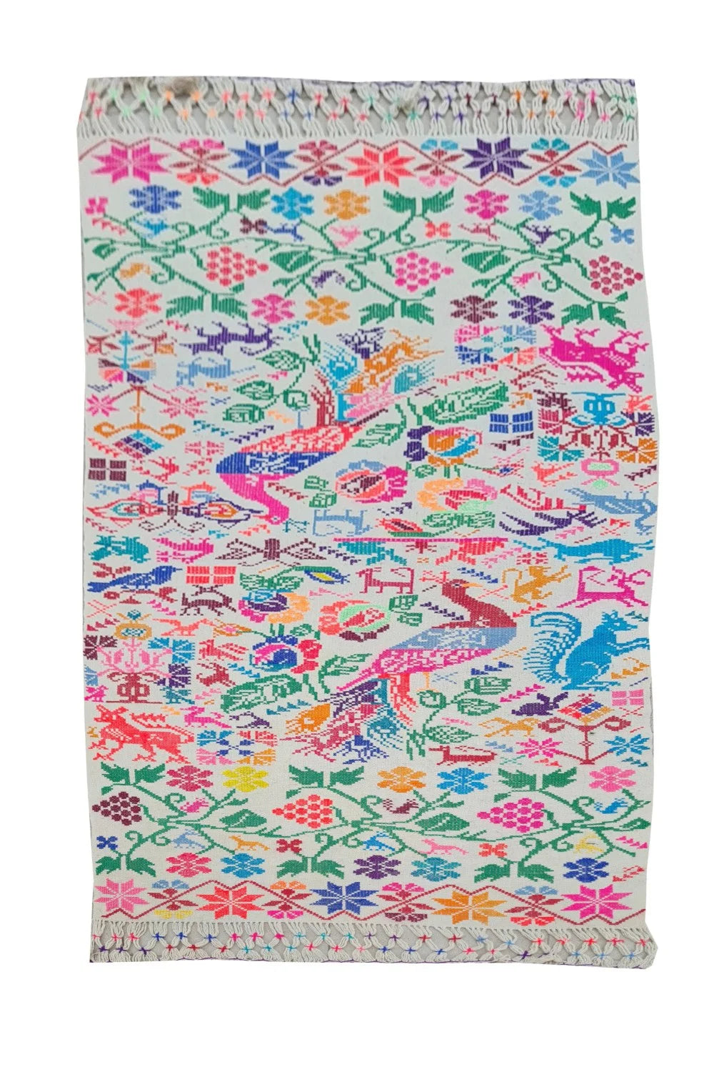 Amazing Hand Knotted Vintage Flat Weave Pictorial Kilim Wool Area Runner Rug 6.7 x 2.6 Ft