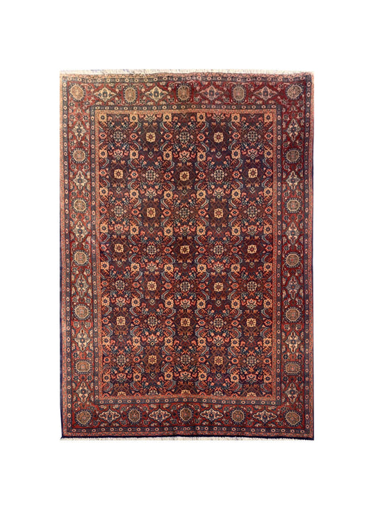 Amazing Hand Knotted Vintage Bijour Wool Area Rug 4.9 x 3.3 Ft
