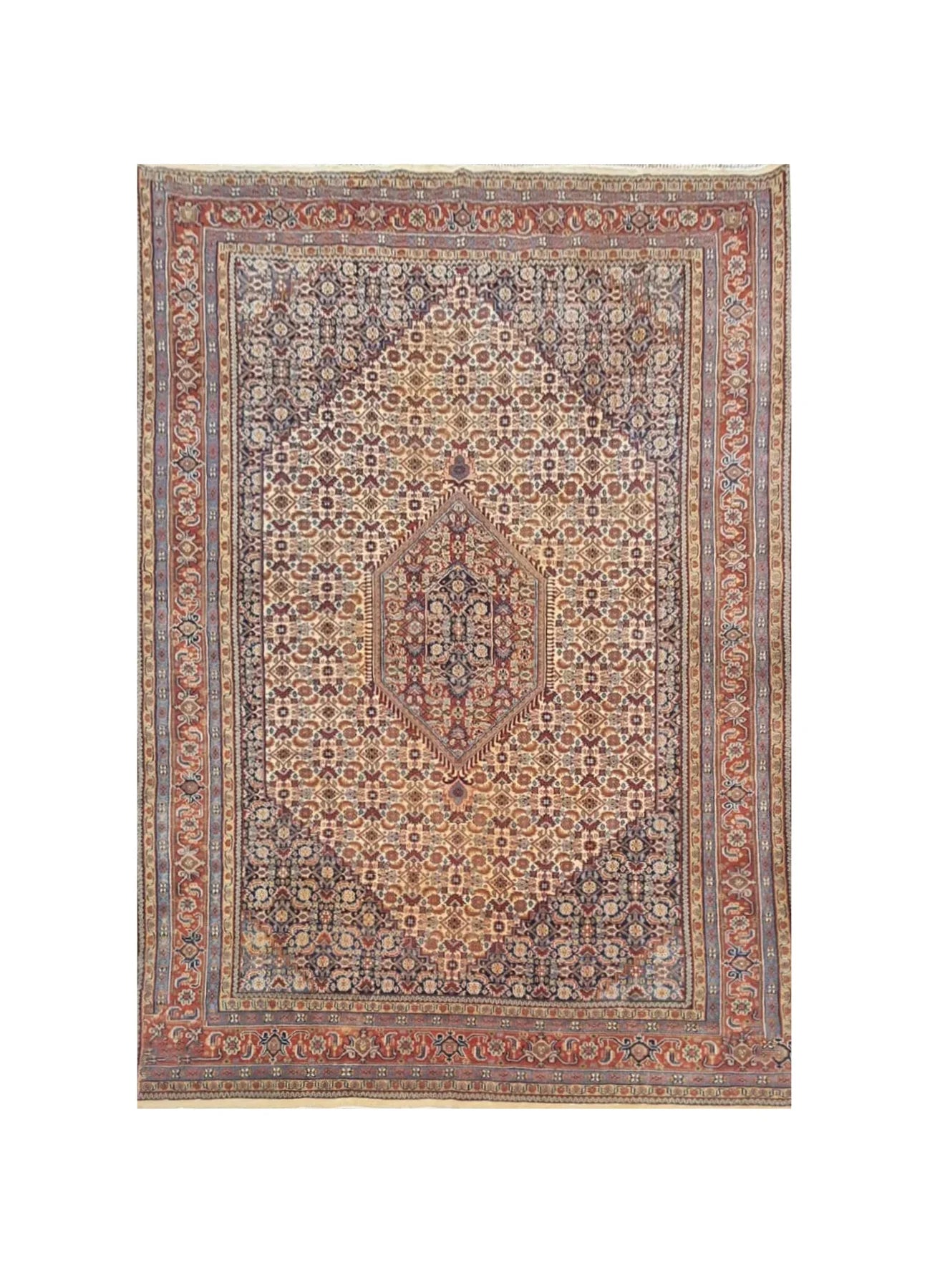 Authentic Hand Knotted Vintage Bijour Wool Area Rug 10.0 x 6.7 Ft (1480 Ger-4)