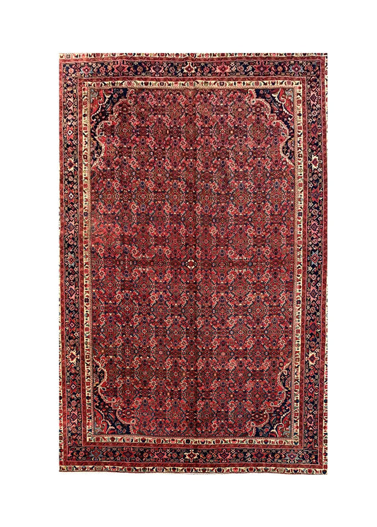 Authentic Hand Knotted Vintage Hamidoun Wool Area Rug 11.11 x 9.1 Ft