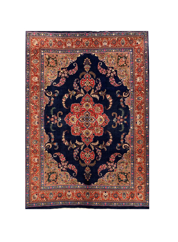 Amazing Hand Knotted Vintage Qashoun Pictorial Wool Area Rug 10.1 x 8.0 Ft