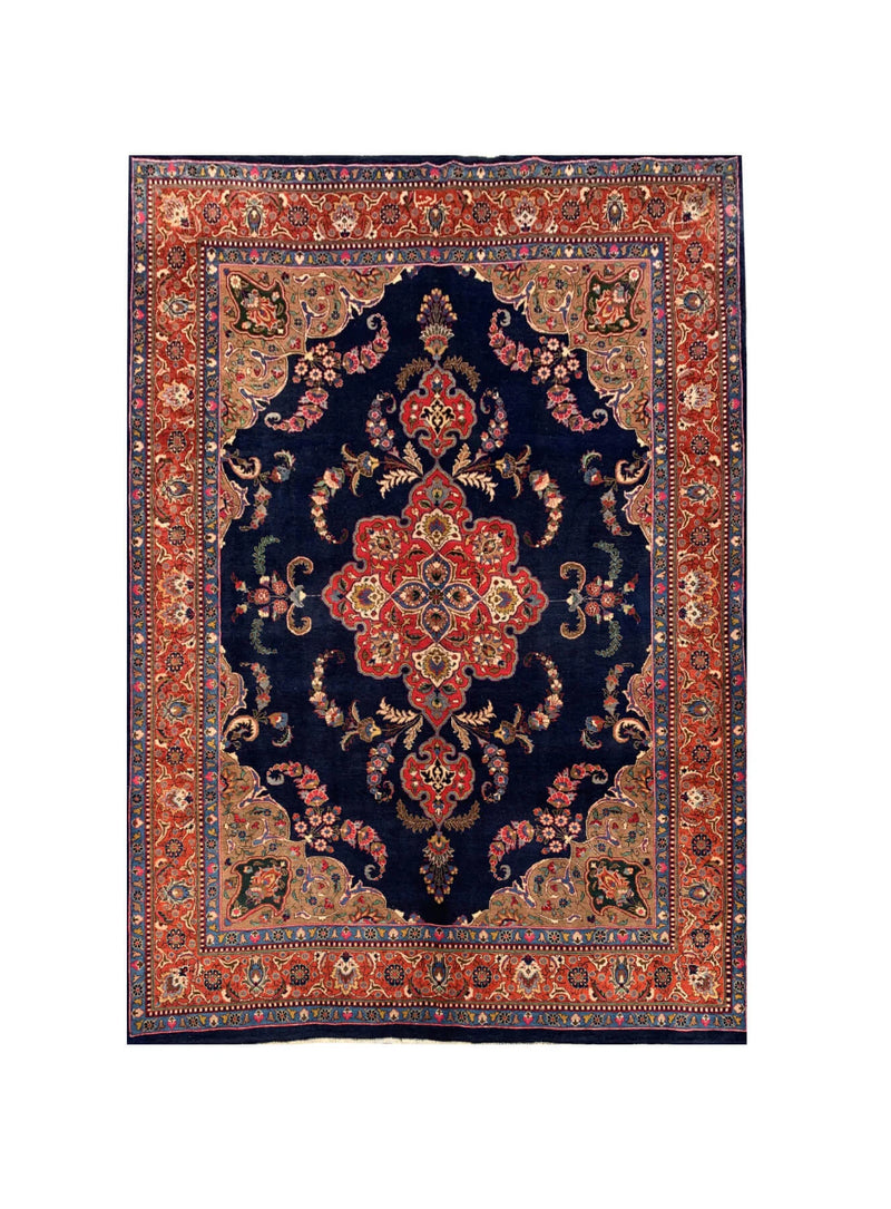 Amazing Hand Knotted Vintage Qashoun Pictorial Wool Area Rug 10.1 x 8.0 Ft
