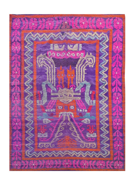 Amazing Hand Knotted Vintage Flat Weave Kilim Kilm Wool Area Rug 8 x 6 Ft