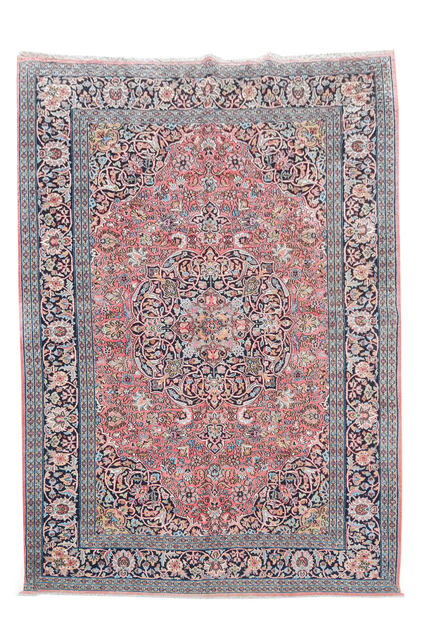 Authentic Hand Knotted Vintage Kashmiri Wool Area Rug 7.4 x 4.11 Ft (1811 Ger-4)