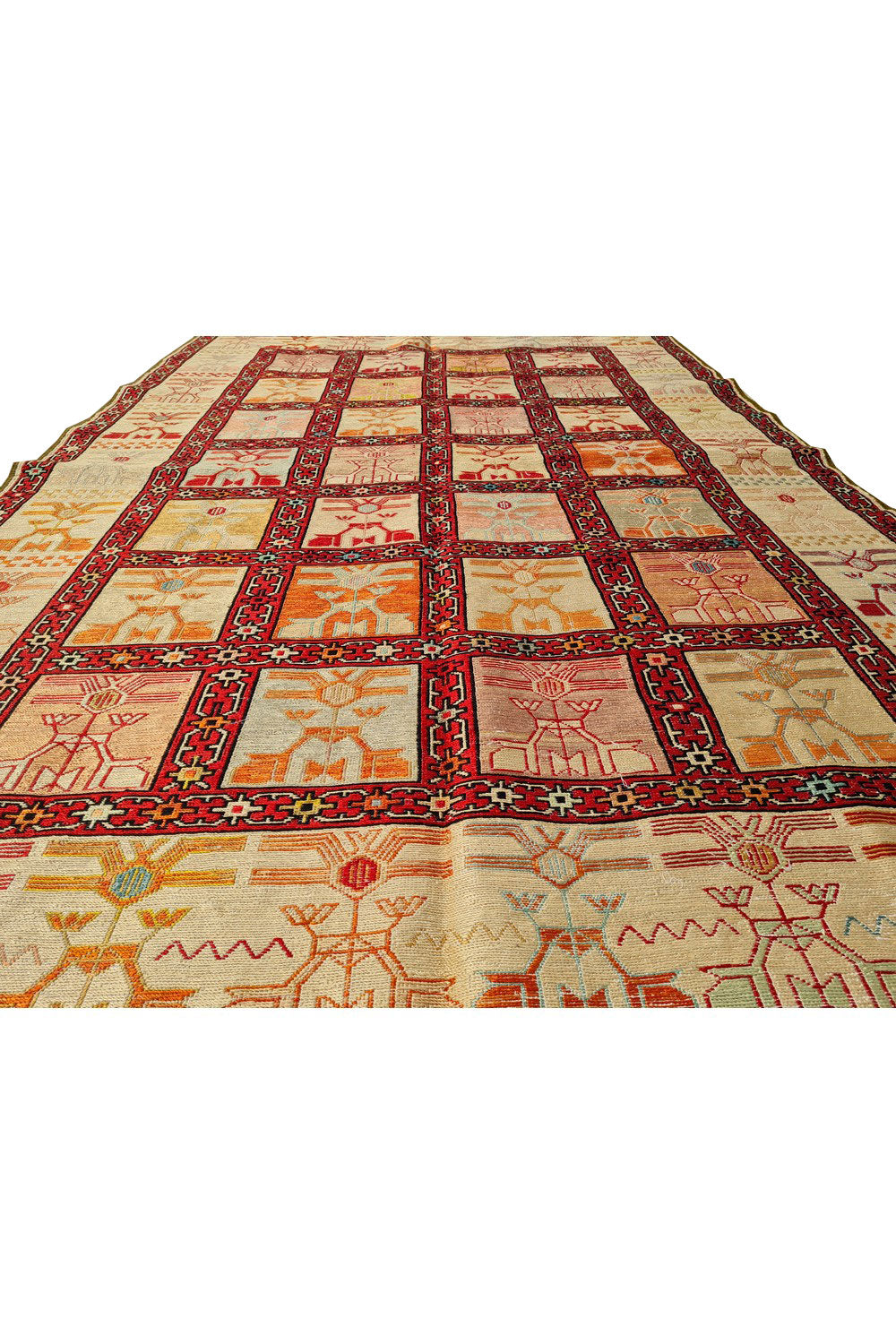 Fine Quality Hand Knotted Veg Dyed Soumak Pictorial Silk Kilim Area Rug 6 x 4 Ft (907 KHI)
