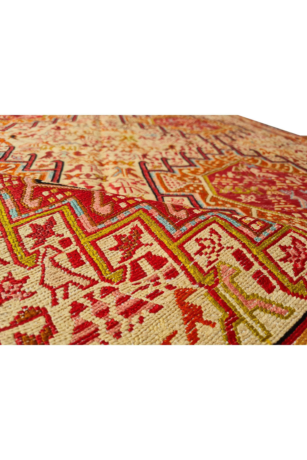 Fine Quality Hand Knotted Veg Dyed Soumak Pictorial Silk Kilim Area Rug 6.5 x 3.10 Ft (908 KHI)