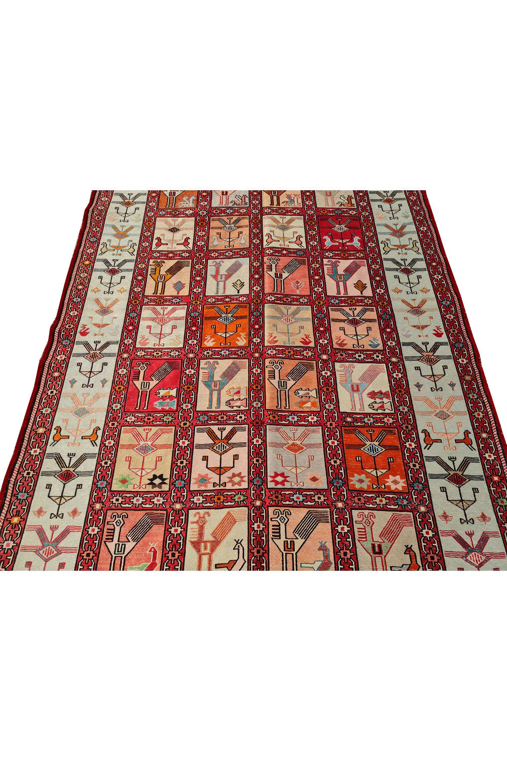 Fine Quality Hand Knotted Veg Dyed Soumak Pictorial Silk Kilim Area Rug 6 x 4 Ft (910 KHI)