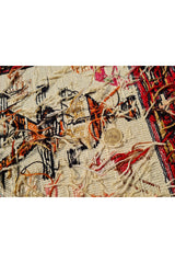 Fine Quality Hand Knotted Veg Dyed Soumak Pictorial Silk Kilim Area Rug 7 x 4 Ft (917 KHI)