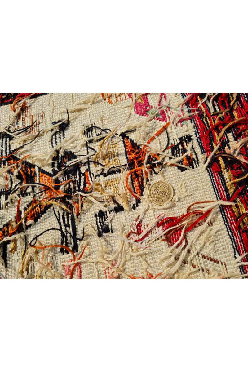 Fine Quality Hand Knotted Veg Dyed Soumak Pictorial Silk Kilim Area Rug 7 x 4 Ft (917 KHI)