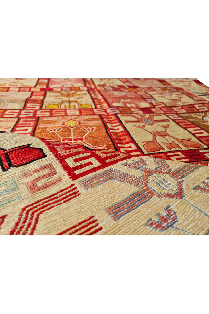 Fine Quality Hand Knotted Veg Dyed Soumak Silk Kilim Area Rug 6 x 4 Ft (919 KHI)