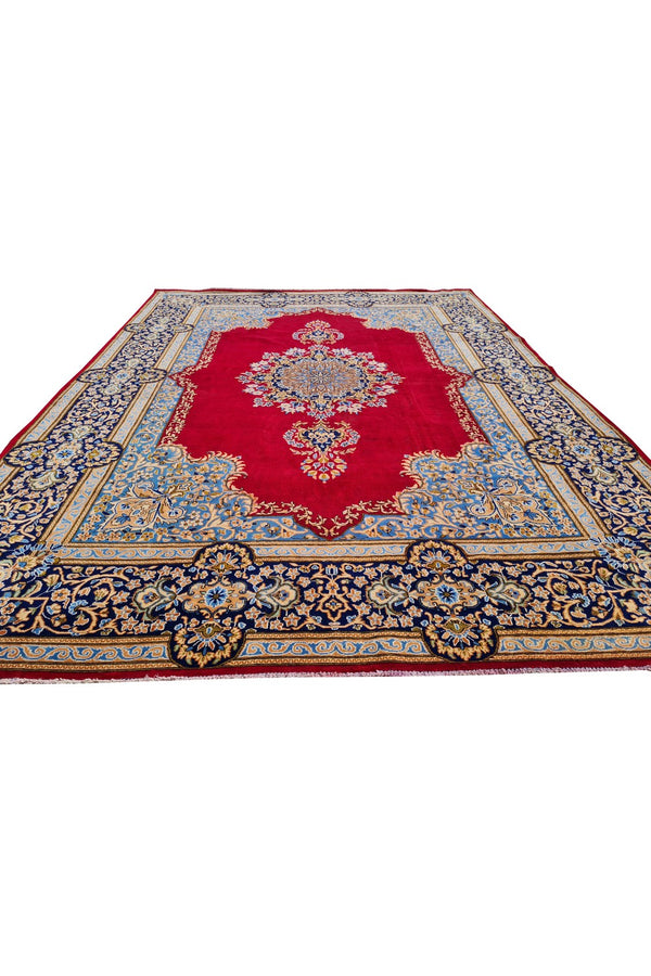 Amazing Hand Knotted Vintage Qirmoun Wool Area Rug 13 x 9 Ft