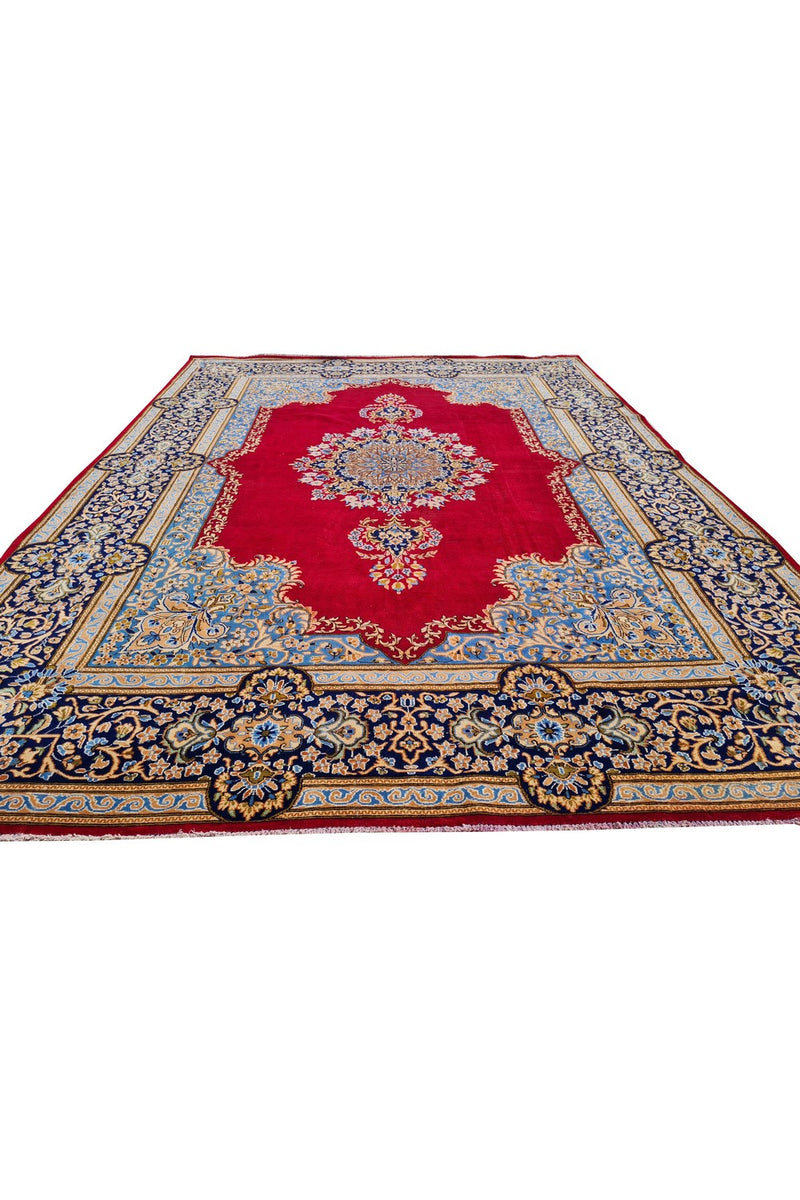 Amazing Hand Knotted Vintage Qirmoun Wool Area Rug 13 x 9 Ft