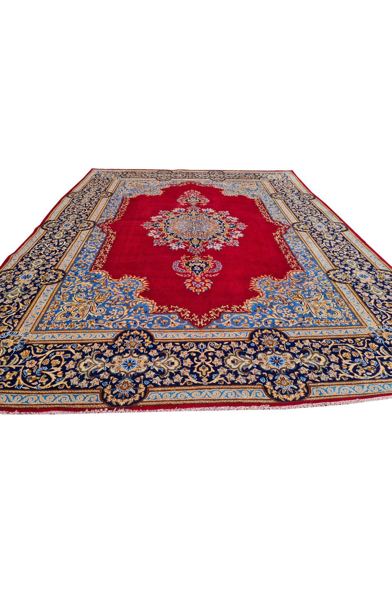 Amazing Hand Knotted Vintage Qirmoun Wool Area Rug 13 x 9 Ft