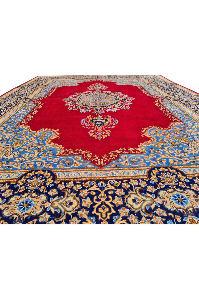 Amazing Hand Knotted Vintage Qirmoun Wool Area Rug 13 x 9 Ft