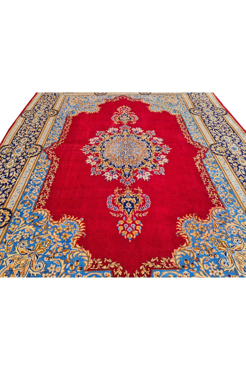 Amazing Hand Knotted Vintage Qirmoun Wool Area Rug 13 x 9 Ft