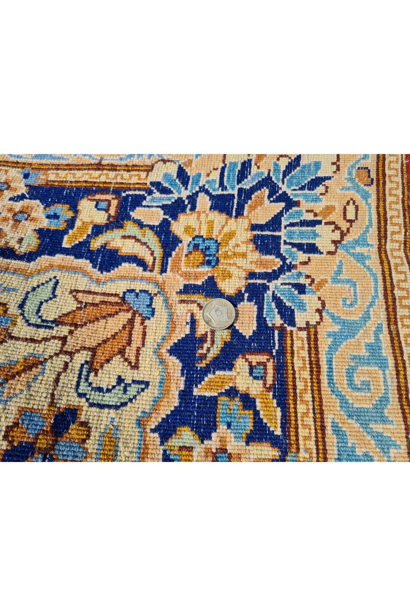 Amazing Hand Knotted Vintage Qirmoun Wool Area Rug 13 x 9 Ft