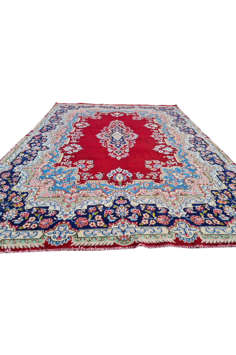 Amazing Hand Knotted Vintage Qirmoun Wool Area Rug 12 x 9 Ft
