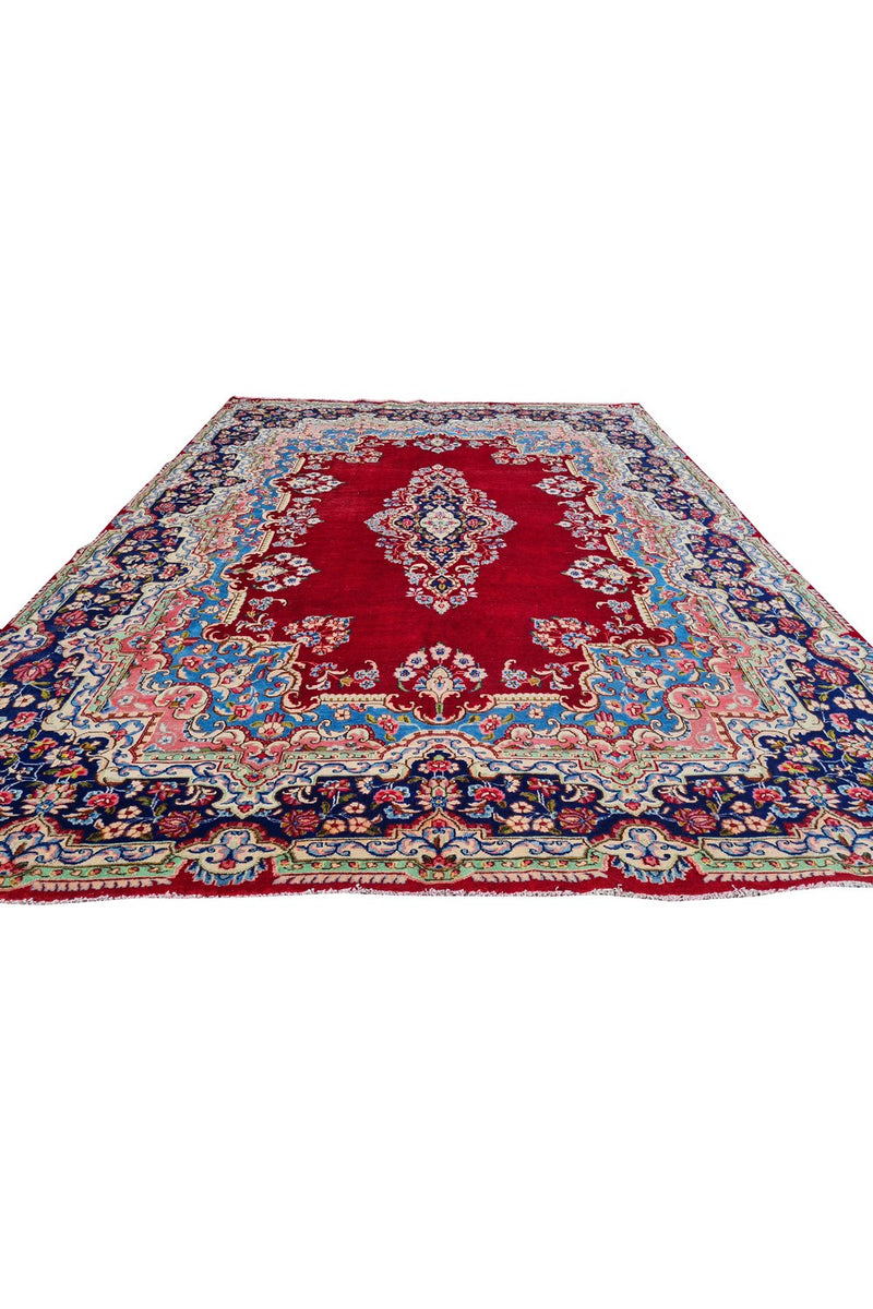 Amazing Hand Knotted Vintage Qirmoun Wool Area Rug 12 x 9 Ft