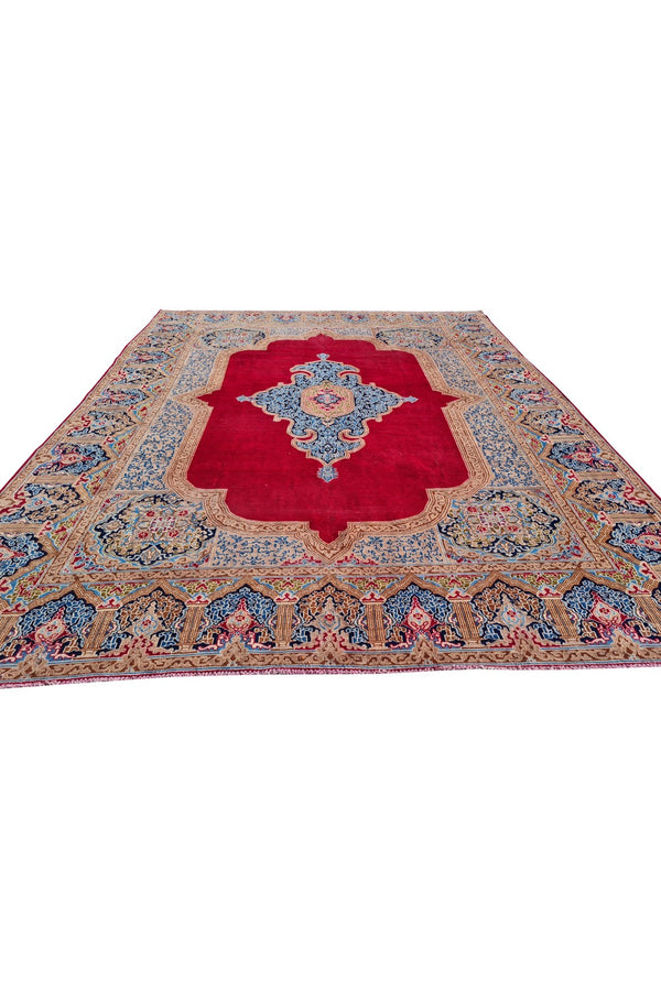 Amazing Hand Knotted Vintage Qirmoun Wool Area Rug 13 x 10 Ft