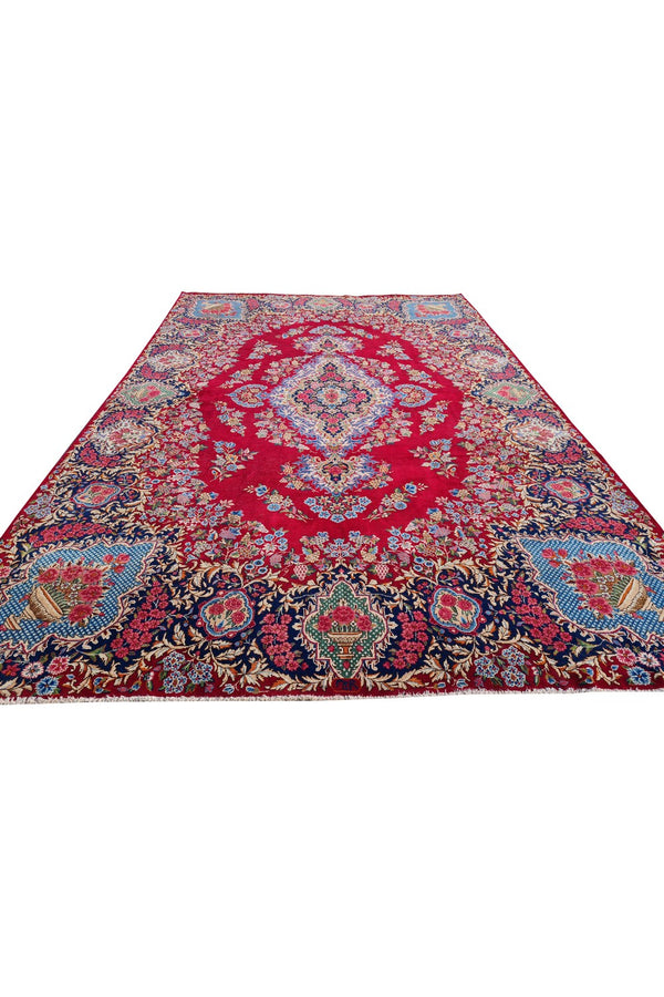 Amazing Hand Knotted Vintage Qirmoun Wool Area Rug 14 x 9 Ft