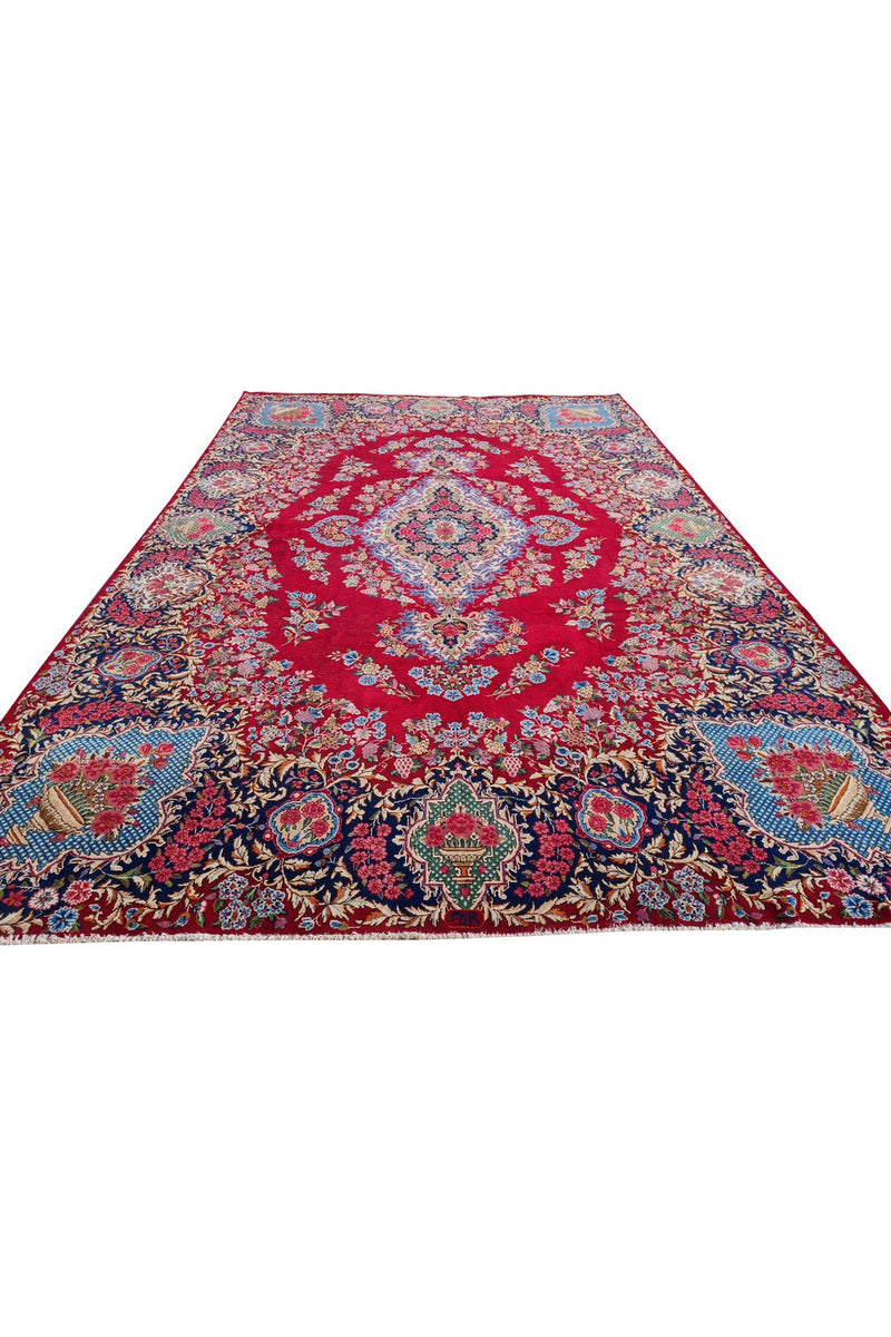 Amazing Hand Knotted Vintage Qirmoun Wool Area Rug 14 x 9 Ft