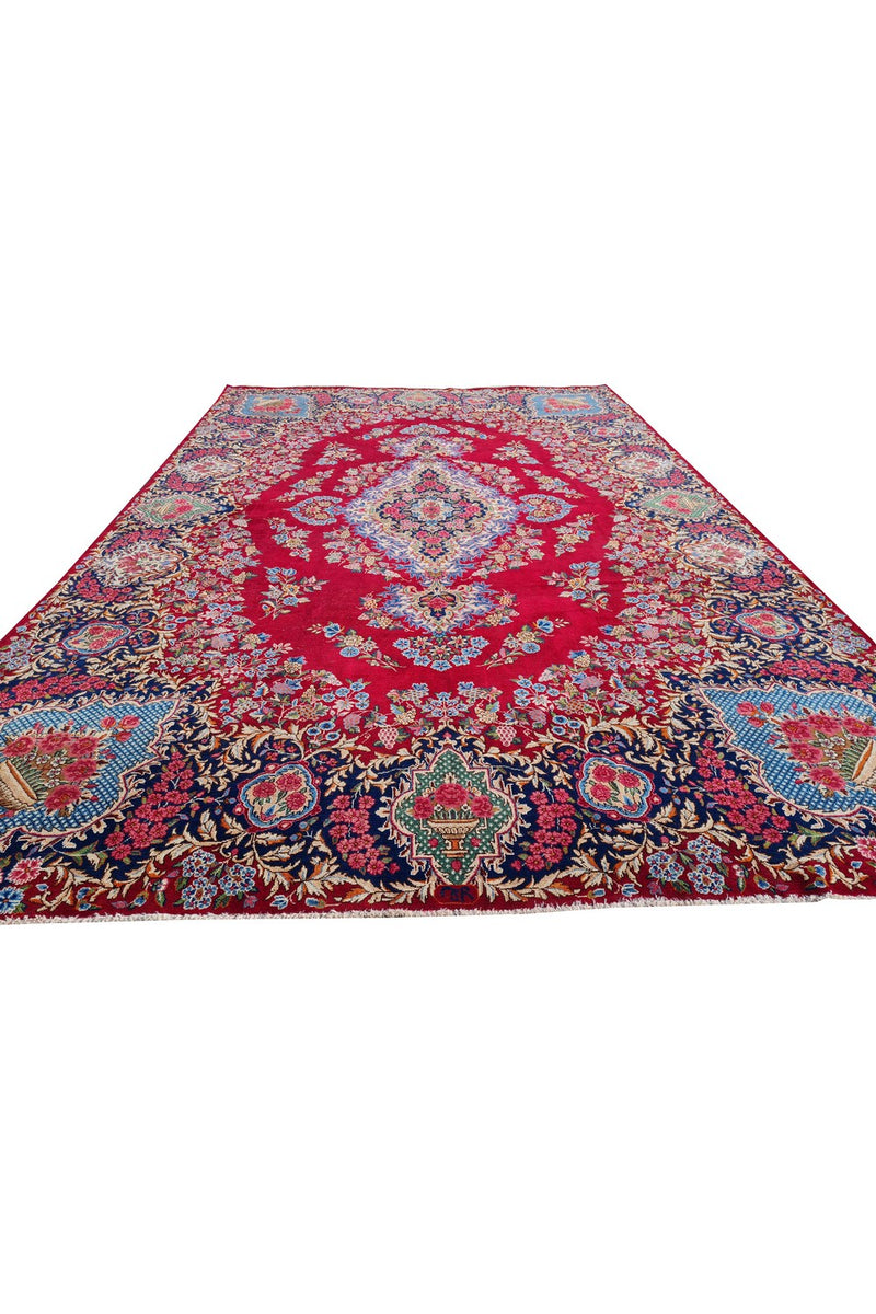 Amazing Hand Knotted Vintage Qirmoun Wool Area Rug 14 x 9 Ft
