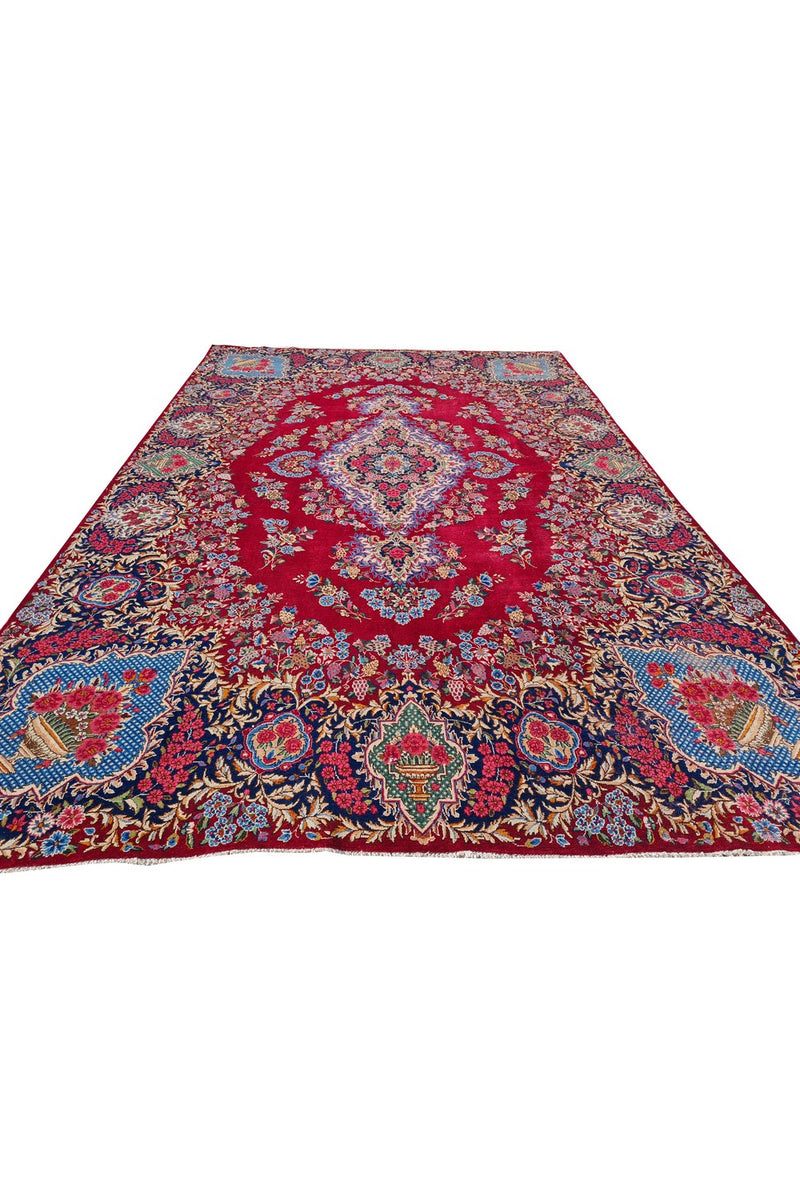 Amazing Hand Knotted Vintage Qirmoun Wool Area Rug 14 x 9 Ft