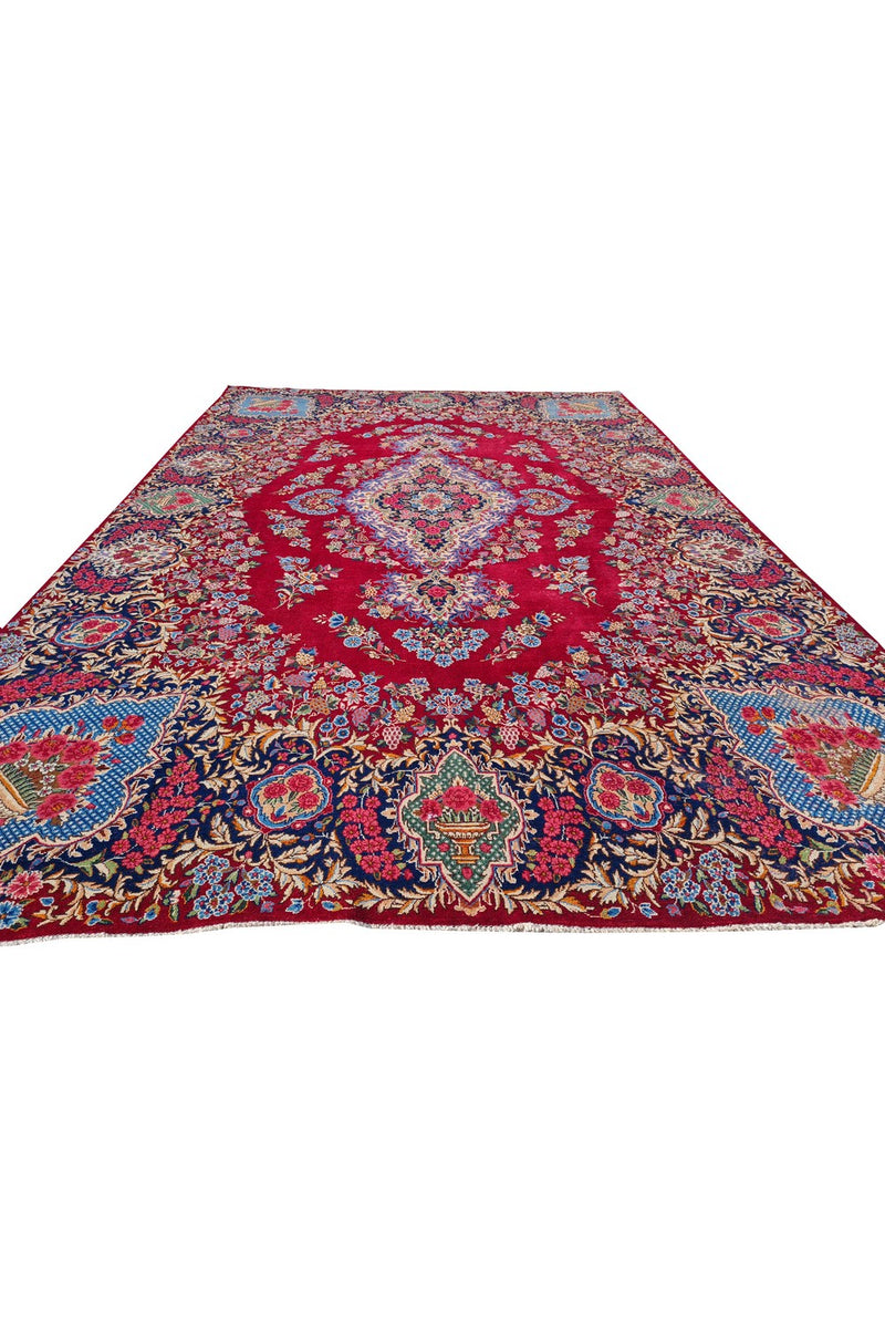 Amazing Hand Knotted Vintage Qirmoun Wool Area Rug 14 x 9 Ft