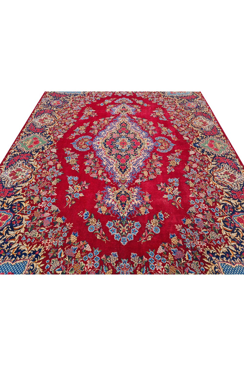Amazing Hand Knotted Vintage Qirmoun Wool Area Rug 14 x 9 Ft