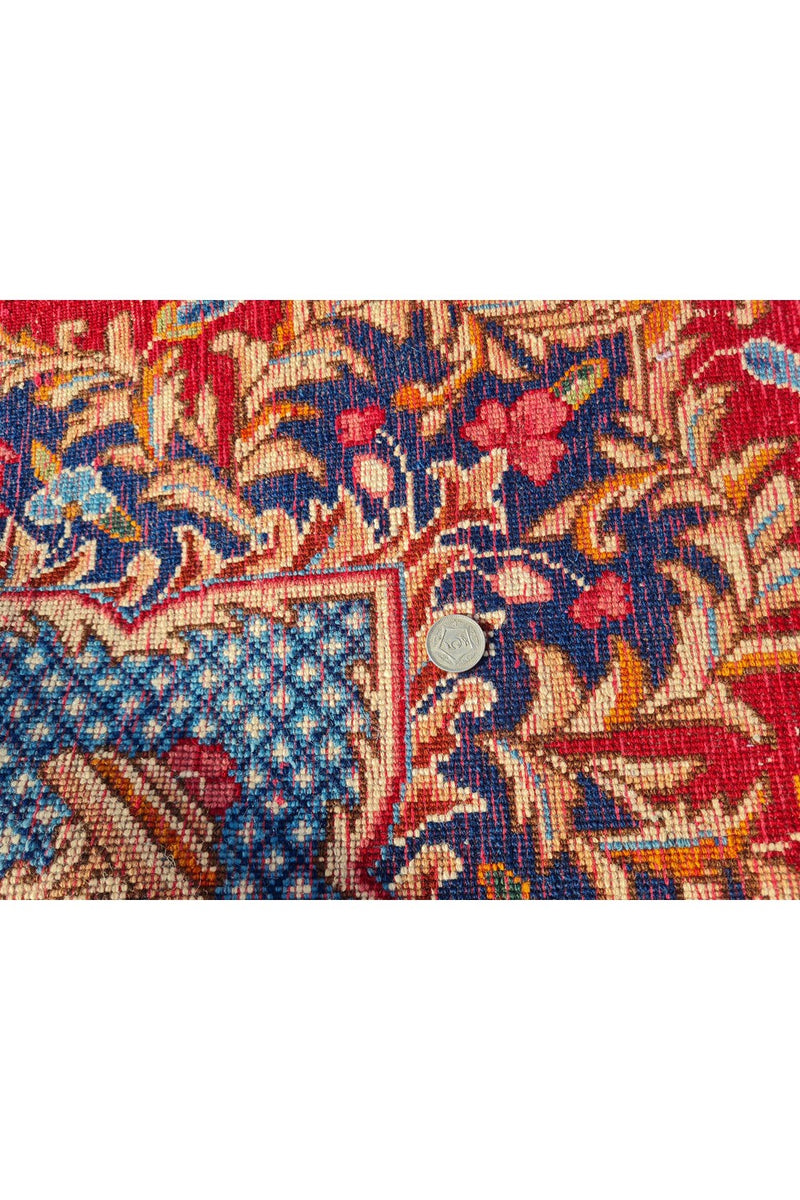 Amazing Hand Knotted Vintage Qirmoun Wool Area Rug 14 x 9 Ft