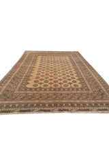 Authentic Hand Knotted Vintage Afghan Turkmen Moori Wool Area Rug 8.11 x 6.8 Ft (2787 SU)